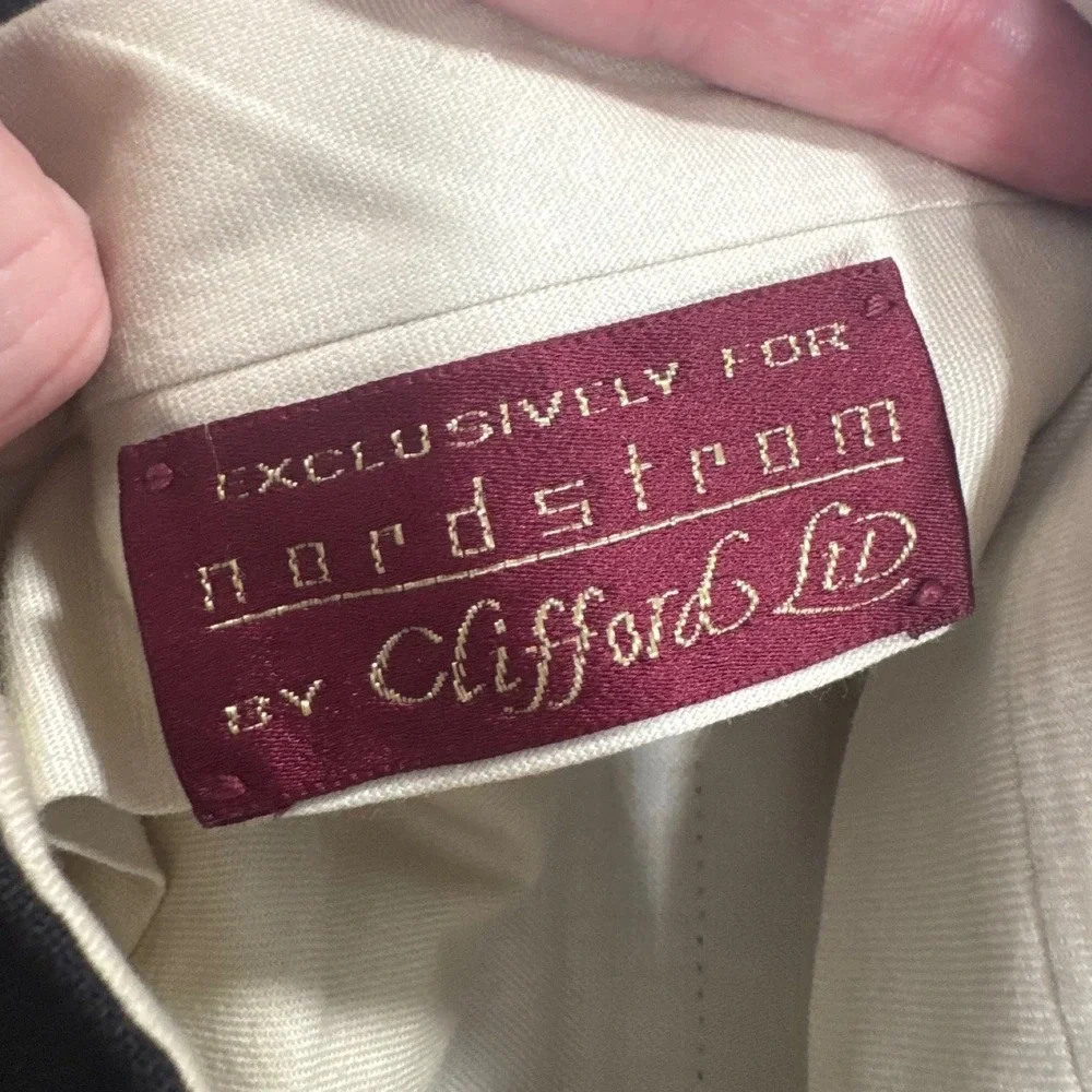 Vtg Nordstrom Clifford Ltd Men Dress Pants 32x27 Black Virgin Wool Work Office